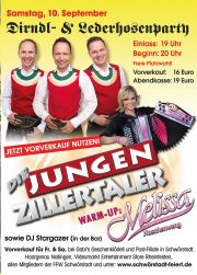 Tickets für Dirndl- & Lederhosen-Party am 10.09.2016 - Karten kaufen